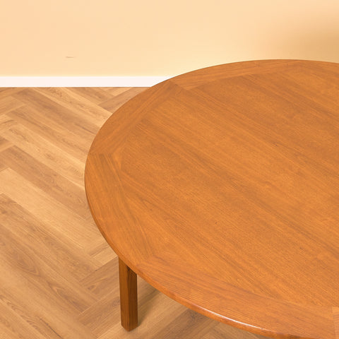 Danish round dining table in teak