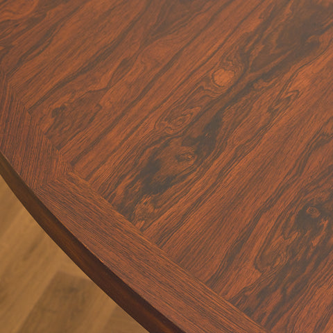 Danish oval dining table in Santos rosewood, 'model HM55' by John Mortensen for Heltborg Møbler