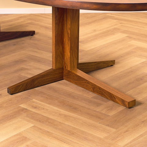Danish oval dining table in Santos rosewood, 'model HM55' by John Mortensen for Heltborg Møbler