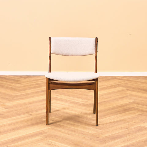Danish set of 4 dining chairs in solid walnut by Erik Buch