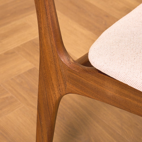 Danish set of 4 dining chairs in solid walnut by Erik Buch