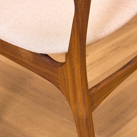 Danish set of 4 dining chairs in solid walnut by Erik Buch