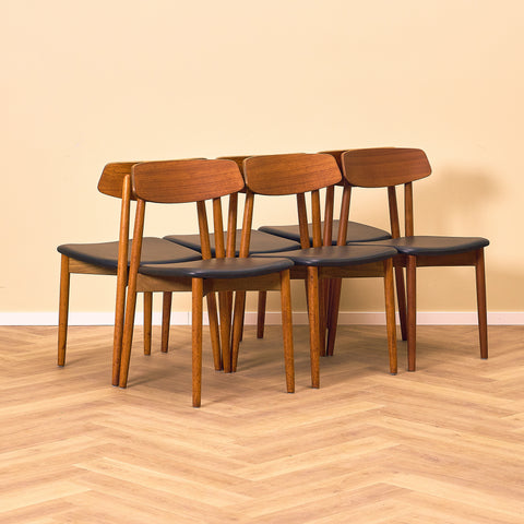 Danish dining chairs in teak by Harry Østergaard for Randers Møbelfabrik