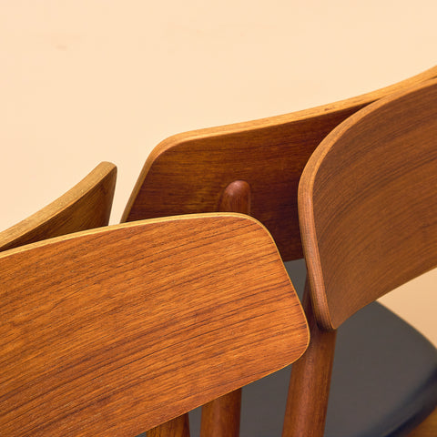 Danish dining chairs in teak by Harry Østergaard for Randers Møbelfabrik