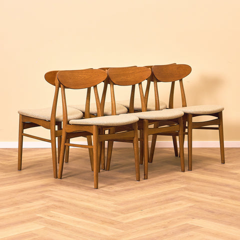 Danish dining chairs in teak and oak