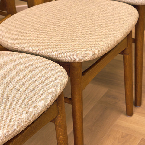 Danish dining chairs in teak and oak