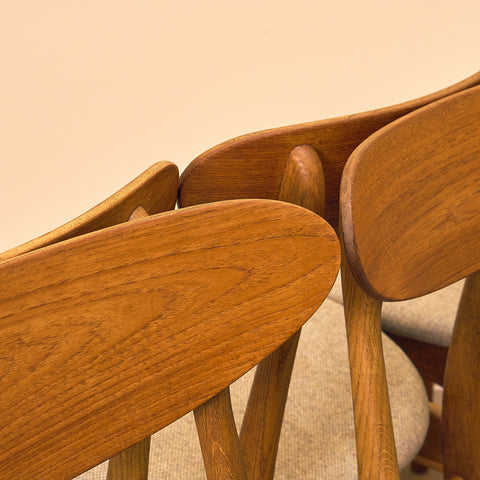 Danish dining chairs in teak and oak