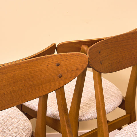Danish dining chairs in teak & beech by Farstrup, model '210'