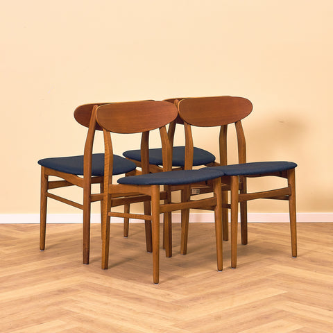 Danish dining chairs in teak & oak