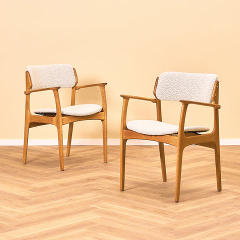 Set of 2 danish dining chairs in oak, 'model 49' by Erik Buch for O.D. Møbler