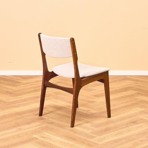 Danish set of 6 dining chairs in solid Santos rosewood by Erik Buch