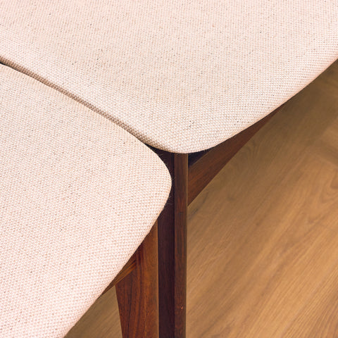 Danish set of 6 dining chairs in solid Santos rosewood by Erik Buch