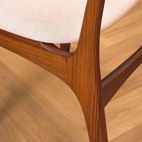 Danish set of 6 dining chairs in solid Santos rosewood by Erik Buch