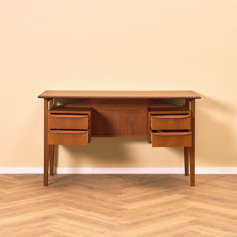 Danish writing desk in teak by Gunnar Nielsen Tibergaard