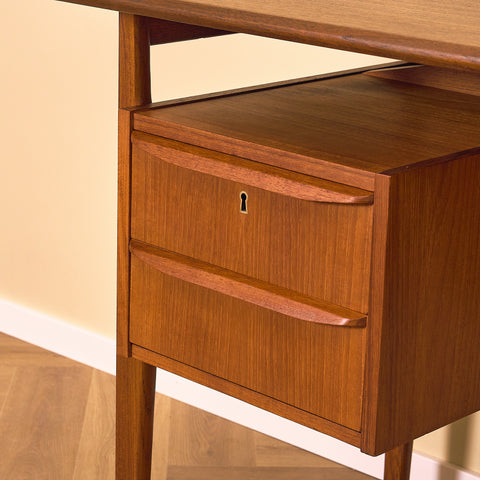 Danish writing desk in teak by Gunnar Nielsen Tibergaard