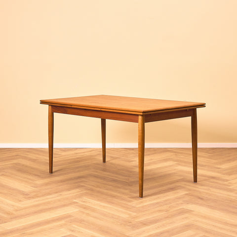 Danish dining table in teak and beech