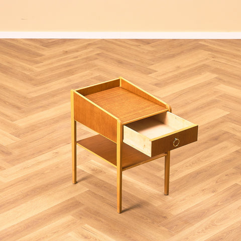 Swedish bedside table in teak