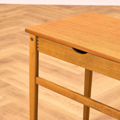 Swedish bedside table in teak and beech