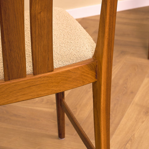 Swedish dining chairs in walnut by Karl Erik Ekselius