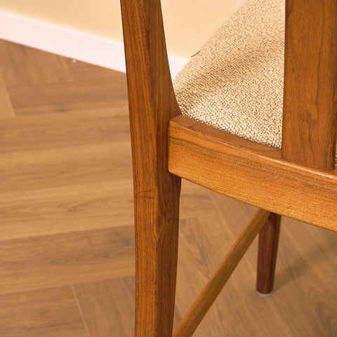 Swedish dining chairs in walnut by Karl Erik Ekselius
