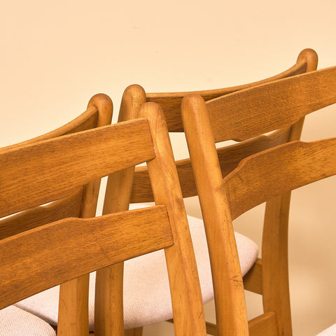 Danish dining chairs in teak and beech by Findahl
