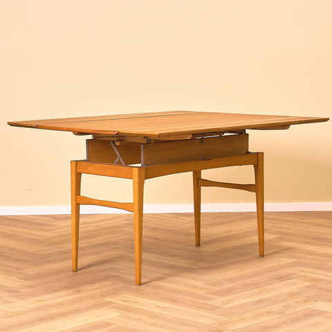 Swedish coffee table in teak & beech by Emmaboda Möbelfabrik