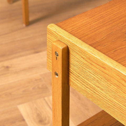 Swedish bedside tables in teak and oak by Carlström & Co Möbelfabrik