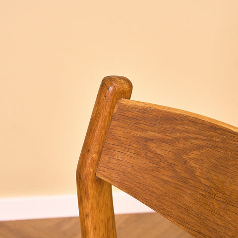 Danish dining chairs in oak by Erik Kirkegaard