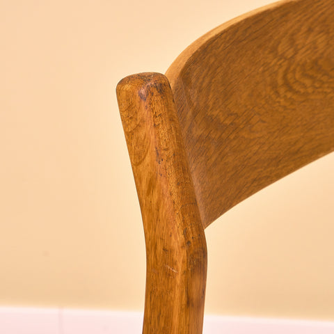 Danish dining chairs in oak by Erik Kirkegaard