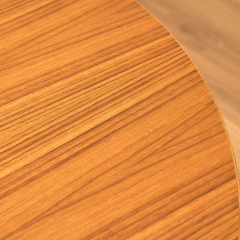 Swedish round dining table in teak and beech