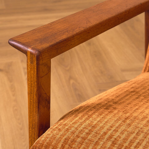 Swedish armchair and stool in teak by Kock Möbler AB, Malmö