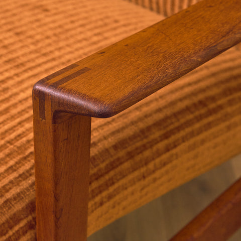 Swedish armchair and stool in teak by Kock Möbler AB, Malmö