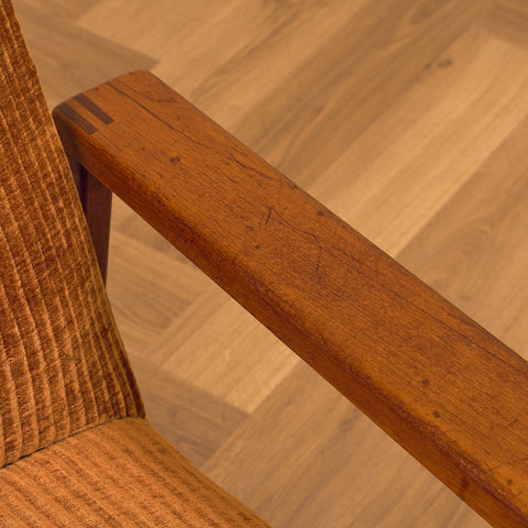 Swedish armchair and stool in teak by Kock Möbler AB, Malmö