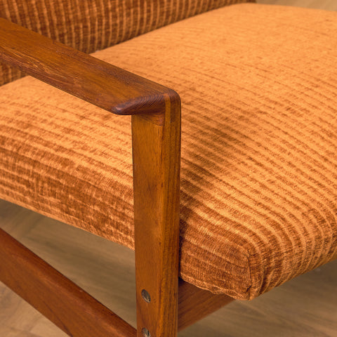 Swedish armchair and stool in teak by Kock Möbler AB, Malmö