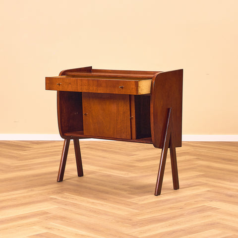 Swedish side table in stained teak
