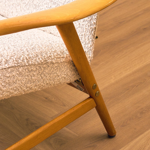 Swedish armchair in solid beech wood by Alf Svensson for Bra Bohag, model "Contour"