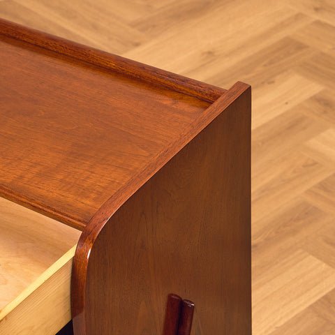 Swedish side table in stained teak