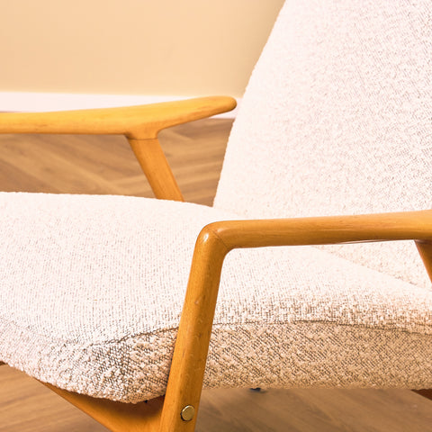 Swedish armchair in solid beech wood by Alf Svensson for Bra Bohag, model "Contour"