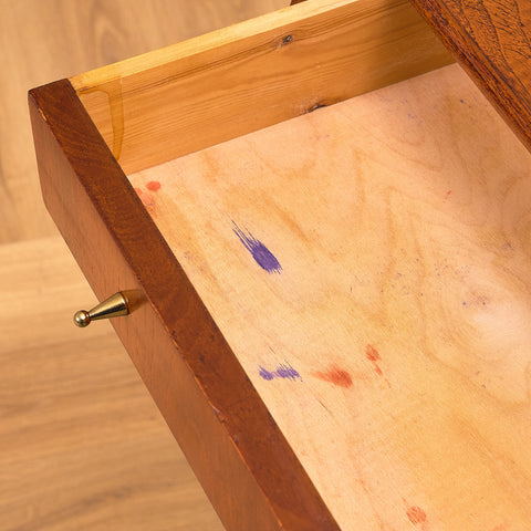 Swedish side table in stained teak
