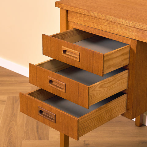 Swedish writing desk in teak and beech
