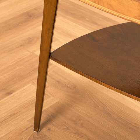 Danish side table in walnut and beech, model '252-BE', by Jørgen Aakjær Jørgesen for Mobelintarsia