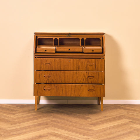 Swedish secretary with pull-out in teak by Egon Ostergaard for SMI