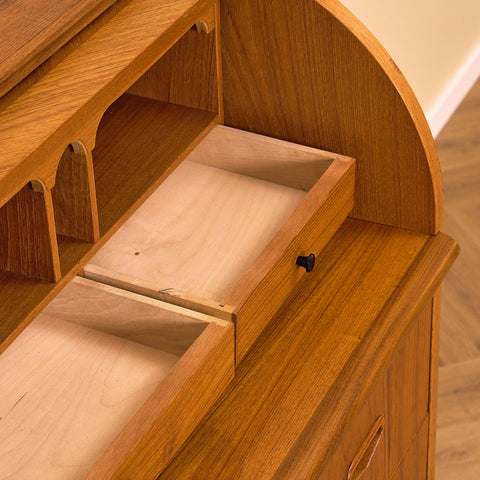 Swedish secretary with pull-out in teak by Egon Ostergaard for SMI