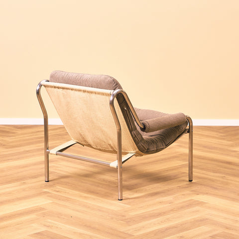 Swedish chrome armchair in chrome, possibly by IKEA