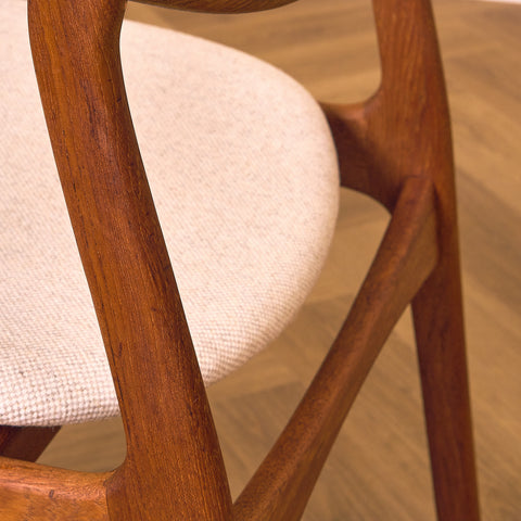 Danish dining chairs in teak by P.E. Jørgensen for Farso Stolefabrik