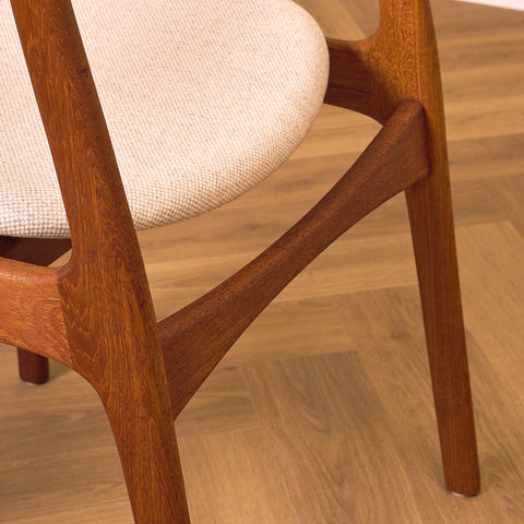 Danish dining chairs in teak by P.E. Jørgensen for Farso Stolefabrik