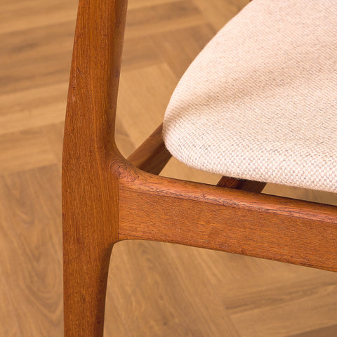 Danish dining chairs in teak by P.E. Jørgensen for Farso Stolefabrik