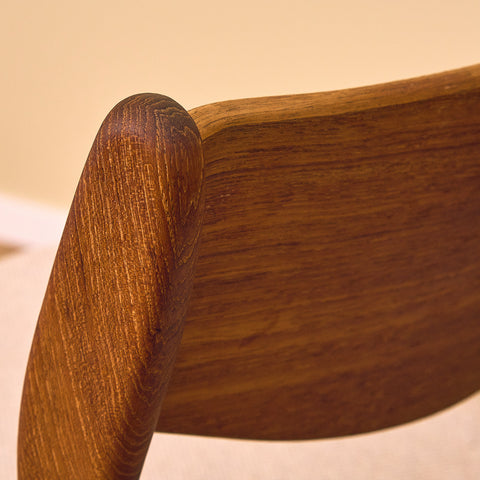 Danish dining chairs in teak by P.E. Jørgensen for Farso Stolefabrik
