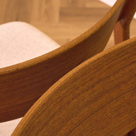 Danish dining chairs in teak by P.E. Jørgensen for Farso Stolefabrik