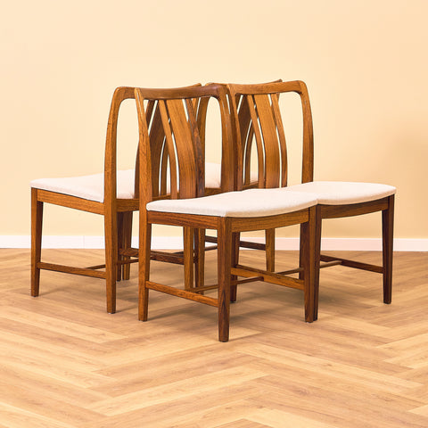 Swedish dining chairs in walnut by AB Linde Nilsson, Lammhult